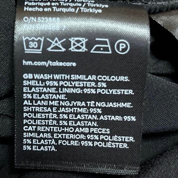 H&M Black Ruched Halter Tie Open Back Padded Sleeveless Bodysuit Top Size M - Picture 5 of 5